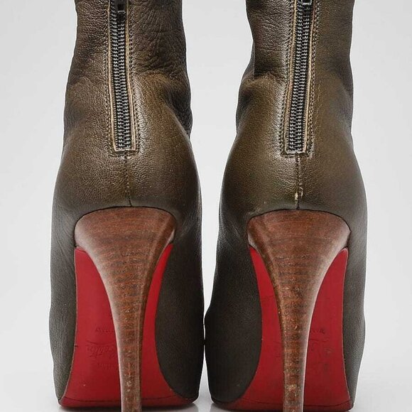 Christian Louboutin Dark Green Ariella Talon 120 Ankle Boots Size 7/37.5 - Picture 5 of 5